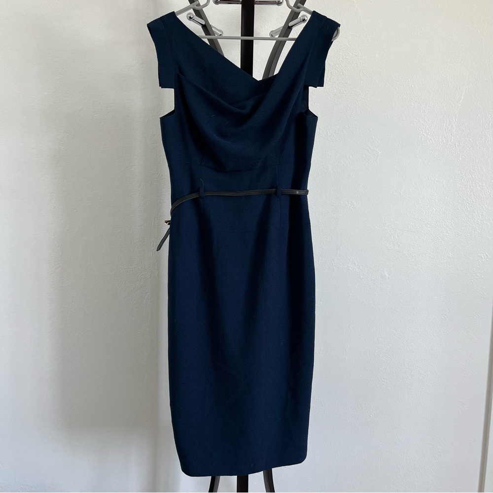 Black Halo Midnight Blue Midi Dress